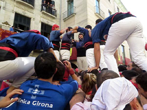 Fires 2017. La Diada Castellera a la plaça del Vi, amb els Marrecs de Salt, els Capgrossos de Mataró i els Minyons de Terrass