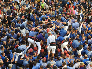 Fires 2017. La Diada Castellera a la plaça del Vi, amb els Marrecs de Salt, els Capgrossos de Mataró i els Minyons de Terrass