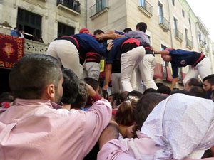 Fires 2017. La Diada Castellera a la plaça del Vi, amb els Marrecs de Salt, els Capgrossos de Mataró i els Minyons de Terrass