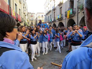 Fires 2017. La Diada Castellera a la plaça del Vi, amb els Marrecs de Salt, els Capgrossos de Mataró i els Minyons de Terrass