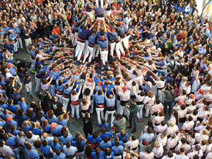 Fires 2017. La Diada Castellera a la plaça del Vi, amb els Marrecs de Salt, els Capgrossos de Mataró i els Minyons de Terrass