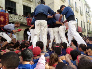 Fires 2017. La Diada Castellera a la plaça del Vi, amb els Marrecs de Salt, els Capgrossos de Mataró i els Minyons de Terrass