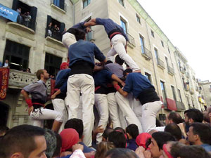 Fires 2017. La Diada Castellera a la plaça del Vi, amb els Marrecs de Salt, els Capgrossos de Mataró i els Minyons de Terrass