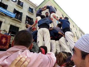 Fires 2017. La Diada Castellera a la plaça del Vi, amb els Marrecs de Salt, els Capgrossos de Mataró i els Minyons de Terrass