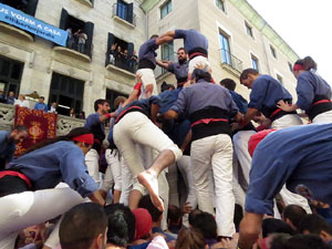 Fires 2017. La Diada Castellera a la plaça del Vi, amb els Marrecs de Salt, els Capgrossos de Mataró i els Minyons de Terrass