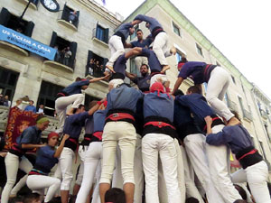Fires 2017. La Diada Castellera a la plaça del Vi, amb els Marrecs de Salt, els Capgrossos de Mataró i els Minyons de Terrass