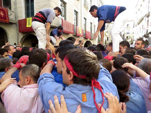 Fires 2017. La Diada Castellera a la plaça del Vi, amb els Marrecs de Salt, els Capgrossos de Mataró i els Minyons de Terrass