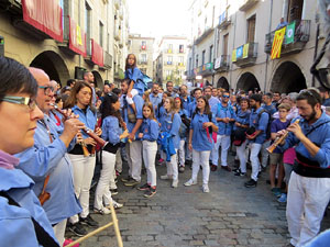 Fires 2017. La Diada Castellera a la plaça del Vi, amb els Marrecs de Salt, els Capgrossos de Mataró i els Minyons de Terrass