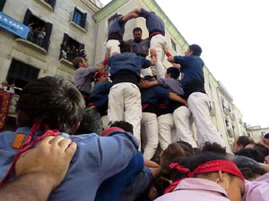 Fires 2017. La Diada Castellera a la plaça del Vi, amb els Marrecs de Salt, els Capgrossos de Mataró i els Minyons de Terrass