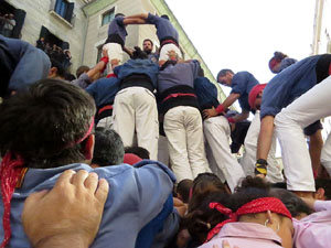 Fires 2017. La Diada Castellera a la plaça del Vi, amb els Marrecs de Salt, els Capgrossos de Mataró i els Minyons de Terrass