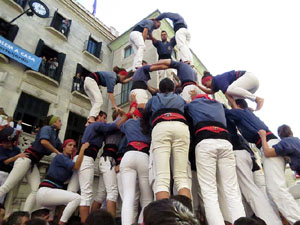 Fires 2017. La Diada Castellera a la plaça del Vi, amb els Marrecs de Salt, els Capgrossos de Mataró i els Minyons de Terrass