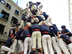 Fires 2017. La Diada Castellera a la plaça del Vi, amb els Marrecs de Salt, els Capgrossos de Mataró i els Minyons de Terrass