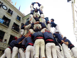 Fires 2017. La Diada Castellera a la plaça del Vi, amb els Marrecs de Salt, els Capgrossos de Mataró i els Minyons de Terrass