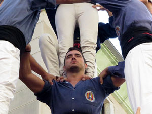 Fires 2017. La Diada Castellera a la plaça del Vi, amb els Marrecs de Salt, els Capgrossos de Mataró i els Minyons de Terrass