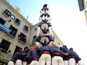Fires 2017. La Diada Castellera a la plaça del Vi, amb els Marrecs de Salt, els Capgrossos de Mataró i els Minyons de Terrass