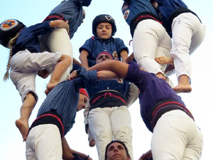 Fires 2017. La Diada Castellera a la plaça del Vi, amb els Marrecs de Salt, els Capgrossos de Mataró i els Minyons de Terrass