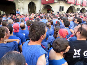 Fires 2017. La Diada Castellera a la plaça del Vi, amb els Marrecs de Salt, els Capgrossos de Mataró i els Minyons de Terrass