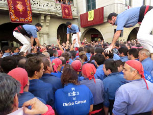 Fires 2017. La Diada Castellera a la plaça del Vi, amb els Marrecs de Salt, els Capgrossos de Mataró i els Minyons de Terrass