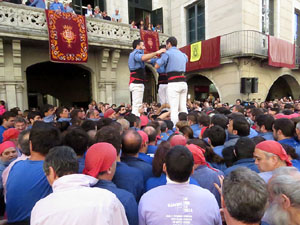 Fires 2017. La Diada Castellera a la plaça del Vi, amb els Marrecs de Salt, els Capgrossos de Mataró i els Minyons de Terrass