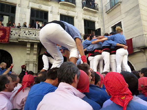 Fires 2017. La Diada Castellera a la plaça del Vi, amb els Marrecs de Salt, els Capgrossos de Mataró i els Minyons de Terrass