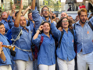 Fires 2017. La Diada Castellera a la plaça del Vi, amb els Marrecs de Salt, els Capgrossos de Mataró i els Minyons de Terrass