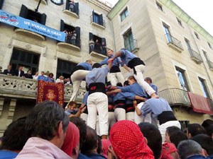 Fires 2017. La Diada Castellera a la plaça del Vi, amb els Marrecs de Salt, els Capgrossos de Mataró i els Minyons de Terrass