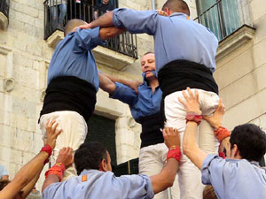Fires 2017. La Diada Castellera a la plaça del Vi, amb els Marrecs de Salt, els Capgrossos de Mataró i els Minyons de Terrass