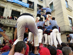 Fires 2017. La Diada Castellera a la plaça del Vi, amb els Marrecs de Salt, els Capgrossos de Mataró i els Minyons de Terrass