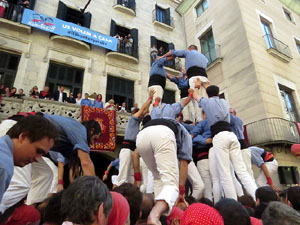 Fires 2017. La Diada Castellera a la plaça del Vi, amb els Marrecs de Salt, els Capgrossos de Mataró i els Minyons de Terrass