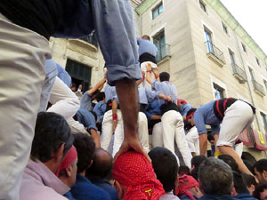 Fires 2017. La Diada Castellera a la plaça del Vi, amb els Marrecs de Salt, els Capgrossos de Mataró i els Minyons de Terrass