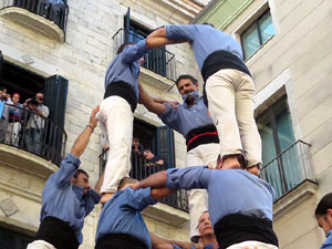 Fires 2017. La Diada Castellera a la plaça del Vi, amb els Marrecs de Salt, els Capgrossos de Mataró i els Minyons de Terrass