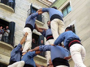 Fires 2017. La Diada Castellera a la plaça del Vi, amb els Marrecs de Salt, els Capgrossos de Mataró i els Minyons de Terrass