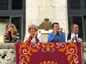 Fires 2017. La Diada Castellera a la plaça del Vi, amb els Marrecs de Salt, els Capgrossos de Mataró i els Minyons de Terrass