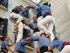Fires 2017. La Diada Castellera a la plaça del Vi, amb els Marrecs de Salt, els Capgrossos de Mataró i els Minyons de Terrass