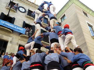 Fires 2017. La Diada Castellera a la plaça del Vi, amb els Marrecs de Salt, els Capgrossos de Mataró i els Minyons de Terrass