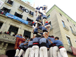 Fires 2017. La Diada Castellera a la plaça del Vi, amb els Marrecs de Salt, els Capgrossos de Mataró i els Minyons de Terrass