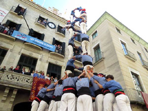 Fires 2017. La Diada Castellera a la plaça del Vi, amb els Marrecs de Salt, els Capgrossos de Mataró i els Minyons de Terrass