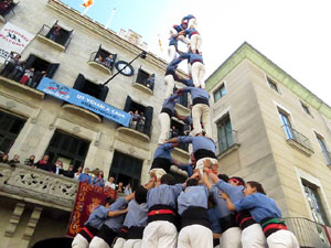 Fires 2017. La Diada Castellera a la plaça del Vi, amb els Marrecs de Salt, els Capgrossos de Mataró i els Minyons de Terrass