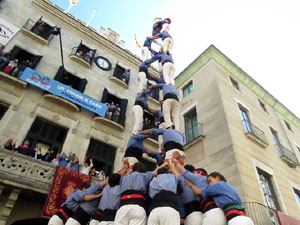 Fires 2017. La Diada Castellera a la plaça del Vi, amb els Marrecs de Salt, els Capgrossos de Mataró i els Minyons de Terrass