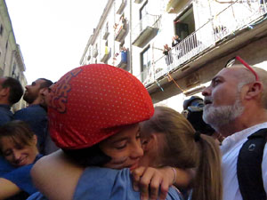 Fires 2017. La Diada Castellera a la plaça del Vi, amb els Marrecs de Salt, els Capgrossos de Mataró i els Minyons de Terrass