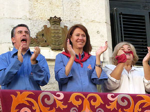 Fires 2017. La Diada Castellera a la plaça del Vi, amb els Marrecs de Salt, els Capgrossos de Mataró i els Minyons de Terrass