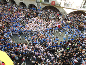 Fires 2017. La Diada Castellera a la plaça del Vi, amb els Marrecs de Salt, els Capgrossos de Mataró i els Minyons de Terrass