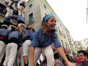 Fires 2017. La Diada Castellera a la plaça del Vi, amb els Marrecs de Salt, els Capgrossos de Mataró i els Minyons de Terrass