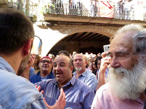 Fires 2017. La Diada Castellera a la plaça del Vi, amb els Marrecs de Salt, els Capgrossos de Mataró i els Minyons de Terrass