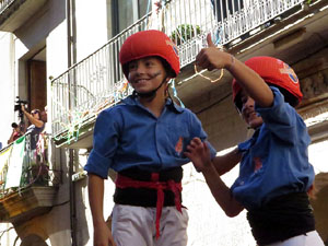 Fires 2017. La Diada Castellera a la plaça del Vi, amb els Marrecs de Salt, els Capgrossos de Mataró i els Minyons de Terrass