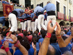 Fires 2017. La Diada Castellera a la plaça del Vi, amb els Marrecs de Salt, els Capgrossos de Mataró i els Minyons de Terrass