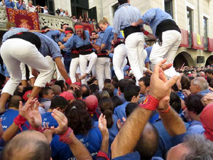 Fires 2017. La Diada Castellera a la plaça del Vi, amb els Marrecs de Salt, els Capgrossos de Mataró i els Minyons de Terrass