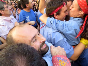Fires 2017. La Diada Castellera a la plaça del Vi, amb els Marrecs de Salt, els Capgrossos de Mataró i els Minyons de Terrass