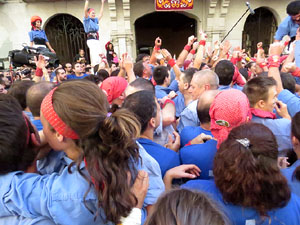 Fires 2017. La Diada Castellera a la plaça del Vi, amb els Marrecs de Salt, els Capgrossos de Mataró i els Minyons de Terrass