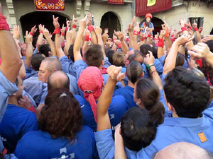 Fires 2017. La Diada Castellera a la plaça del Vi, amb els Marrecs de Salt, els Capgrossos de Mataró i els Minyons de Terrass